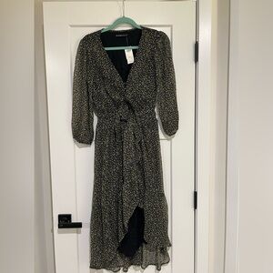 Abercrombie & Fitch Black Floral Long Sleeve Dress